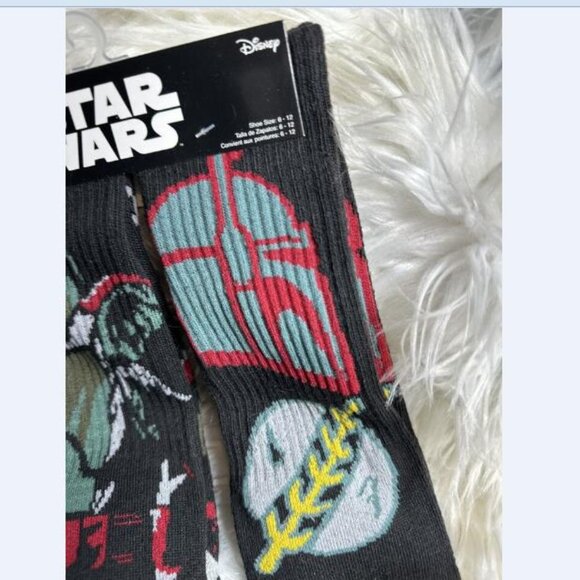 Disney Star Wars Boba Fett Socks *2-Pack* Men’s Shoe Size 6-12 Brand New - Picture 2 of 4